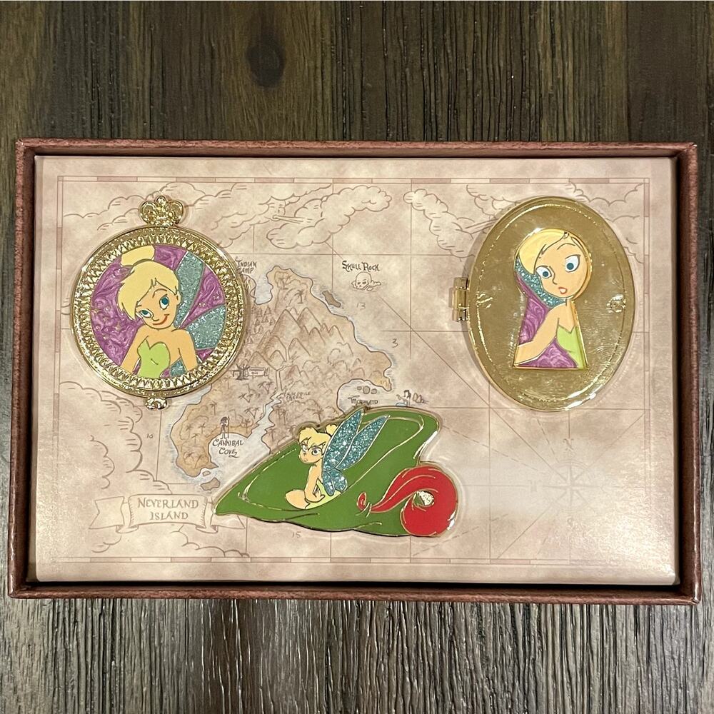 Disney Store 25th Anniversary Tinker Bell Pin Set Limited Edition 250 Peter Pan